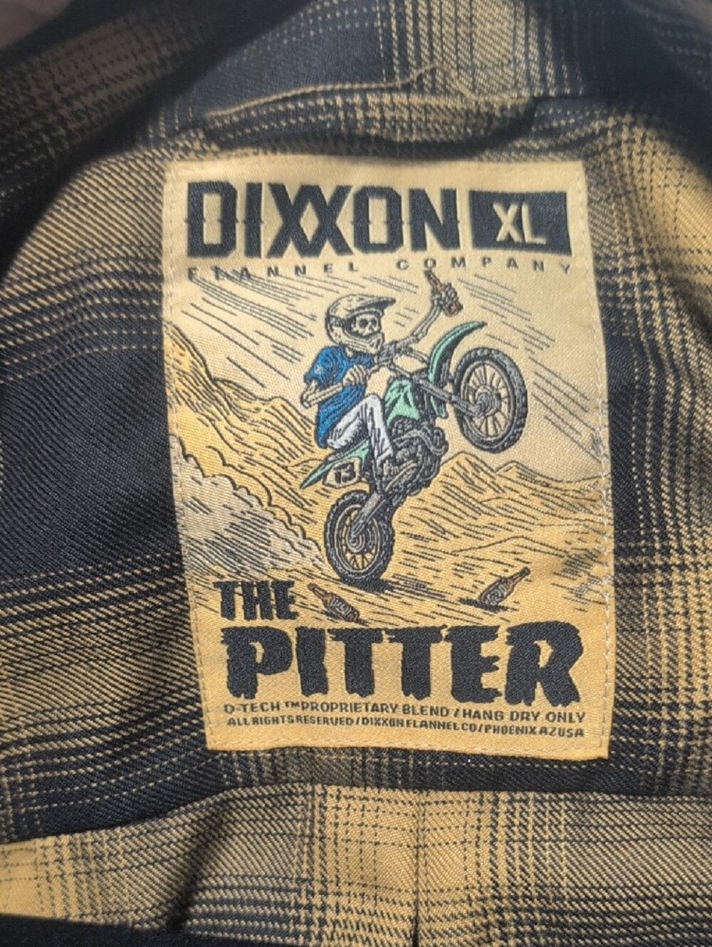 Dixxon Flannel Shirt The Pitter - Black & Tan Plaid - Picture 3 of 3